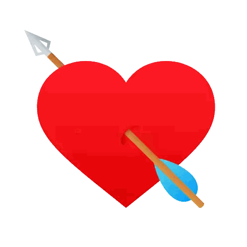 Red Heart With Blue Arrow