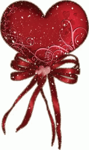 Red Heart with Bow and Hearts