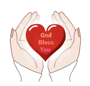 Red Heart With God Bless You