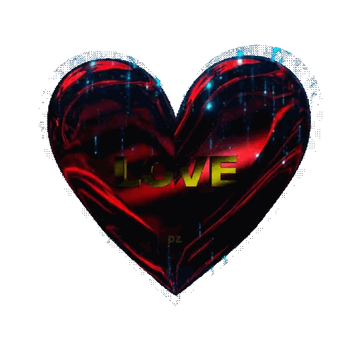 Red Heart with Gold Love