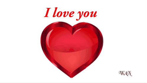 Red Heart With I Love You Above