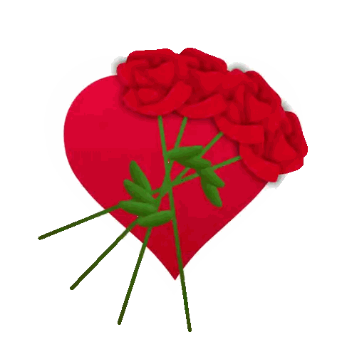 Red Heart with Red Roses
