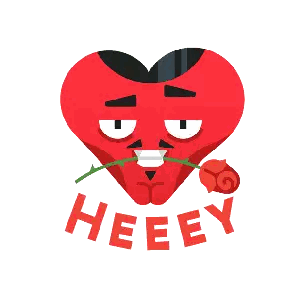 Red Heart With Rose and Heeey
