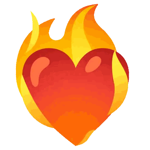 Red Heart with Yellow Flame