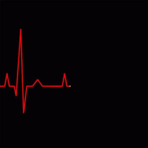 Red Heartbeat Line With Yellow Line GIF