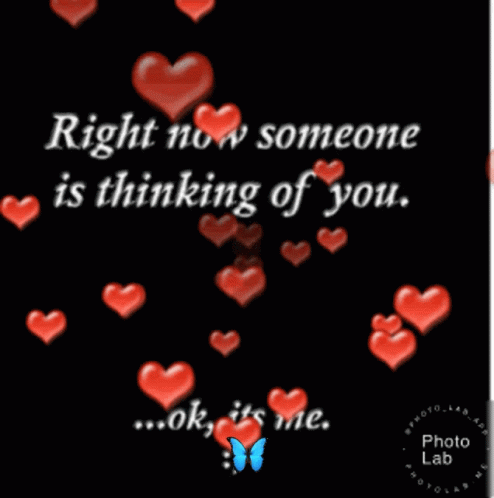 Red Hearts Black Background Right Now Someone Is Thinking Of You Ok It's Me GIF