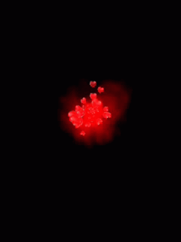 Red Hearts Bursting Into Pieces GIF
