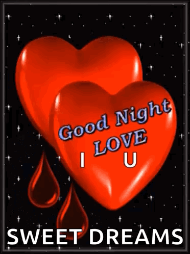 Red Hearts Goodnight Sweet Dreams GIF