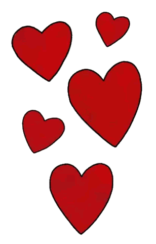 Red Hearts on White Background
