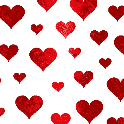 Red Hearts on White Background