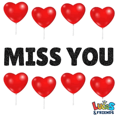 Red Hearts Saying Miss You