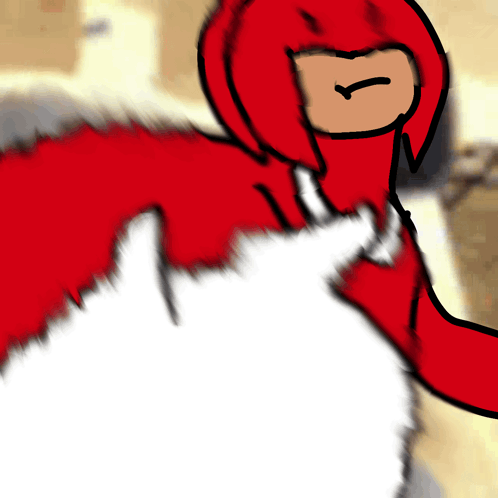 Red Hooded Figure with I on Face