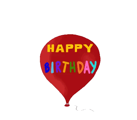 Red Hot Air Balloon Saying Happy Birthday