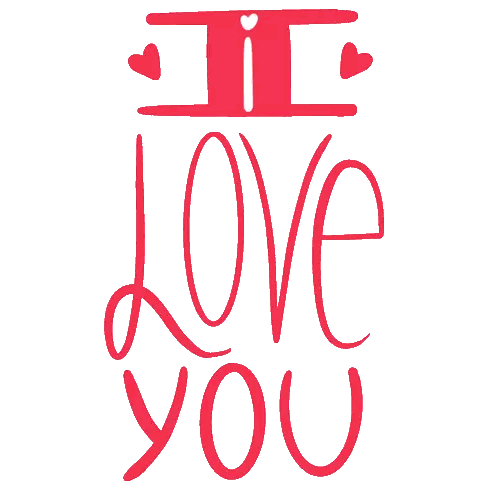 Red I Love You Sign with Hearts