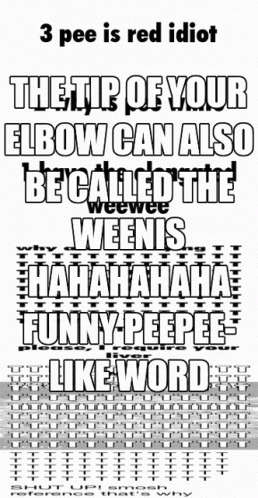 Red Idiot Poster Saying 3 Pee