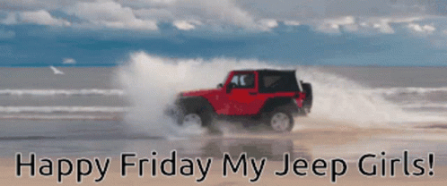 Red Jeep Beach Happy Friday My Jeep Girls