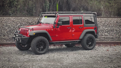 Red Jeep Montage GIF