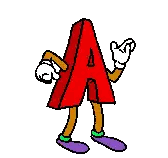 Red Letter A with Arms and Legs