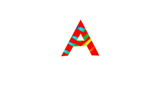Red Letter B With Rainbow Pattern