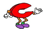 Red Letter C With Hands and Legs