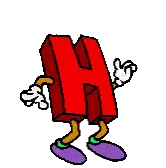 Red Letter H With Hands and Legs