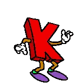 Red Letter K With Hands and Legs