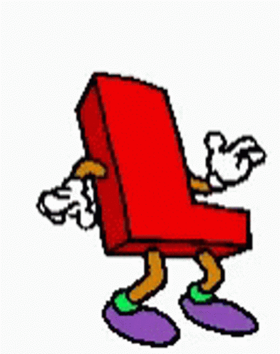 Red Letter L With Arms and Legs
