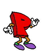 Red Letter P With Wings and Legs