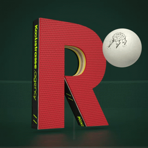 Red Letter R With Ping Pong Ball