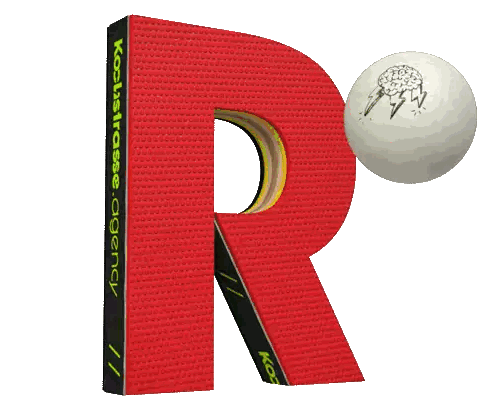 Red Letter R with White Ball
