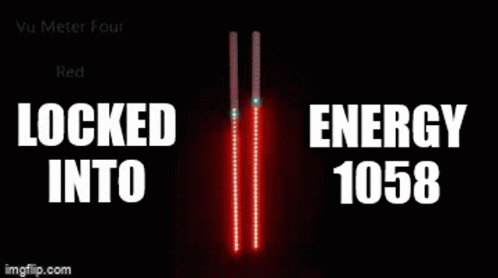 Red Light Saber Saying Locked Into Energy 1058 GIF