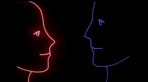 Red Lightning Animated Couple GIF