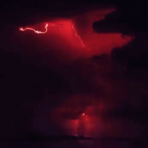 Red Lightning Bolts The Sky GIF