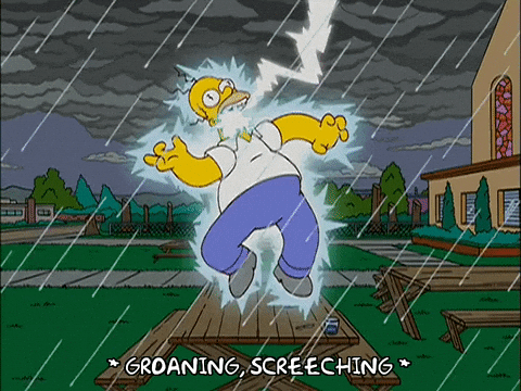 Red Lightning Homer Simpson Screeching GIF