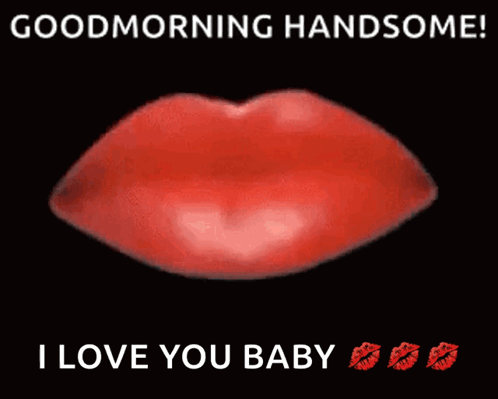 Red Lip Good Morning Handsome Love GIF