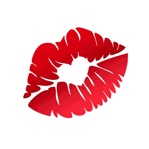 Red Lip Print With Heart