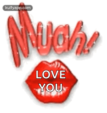 Red Lip With Much Love You GIF
