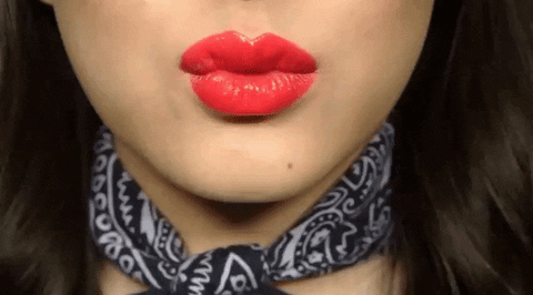 Red Lips Big Flying Kiss GIF