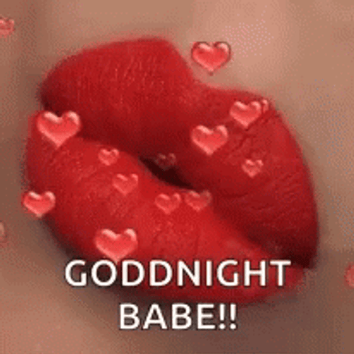 Red Lips Pout Kiss Good Night Babe GIF