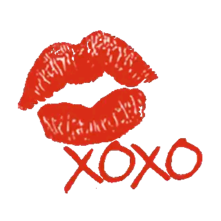 Red Lips With Pink Hearts Xoxo