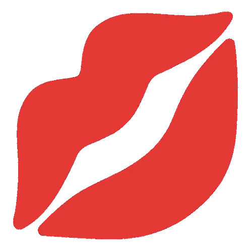 Red Lips with White Line