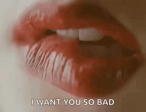 Red Lipstick Mouth Saying I Want You So Bad