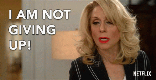 Red Lipstick Woman Says I Am Not Giving Up GIF