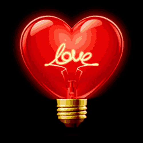 Red Love Light Bulb Beating Heart GIF