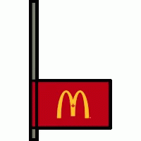 Red McDonald's Flag on a Pole