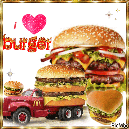 Red McDonald's Truck with Hamburgers