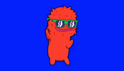 Red Monster Wearing Sunglasses