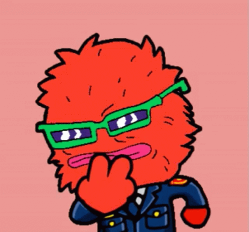 Red Monster Wearing Sunglasses