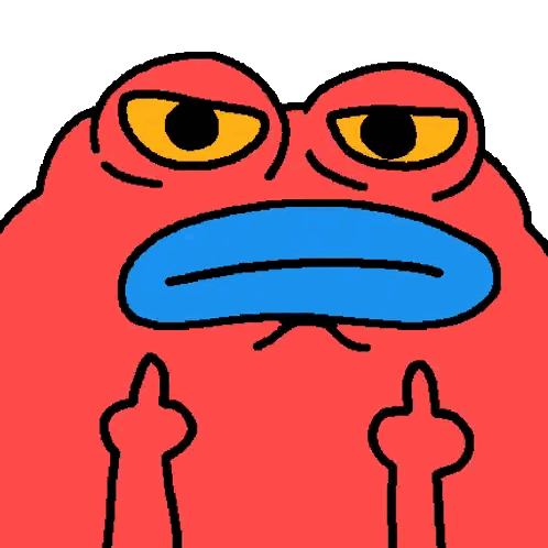 Red Monster with Blue Mouth and Yellow Eyes