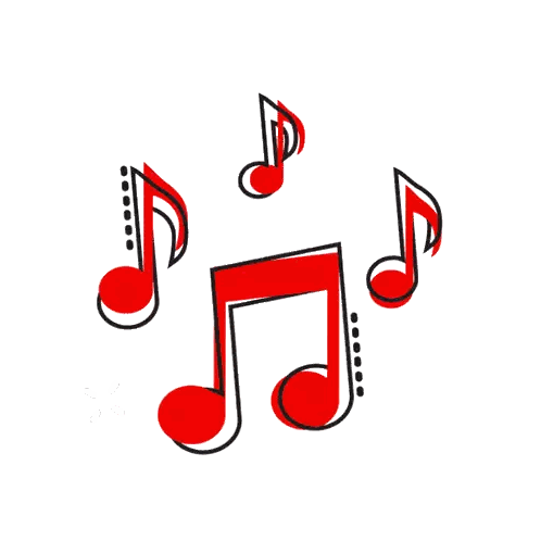 Red Music Notes and Dots